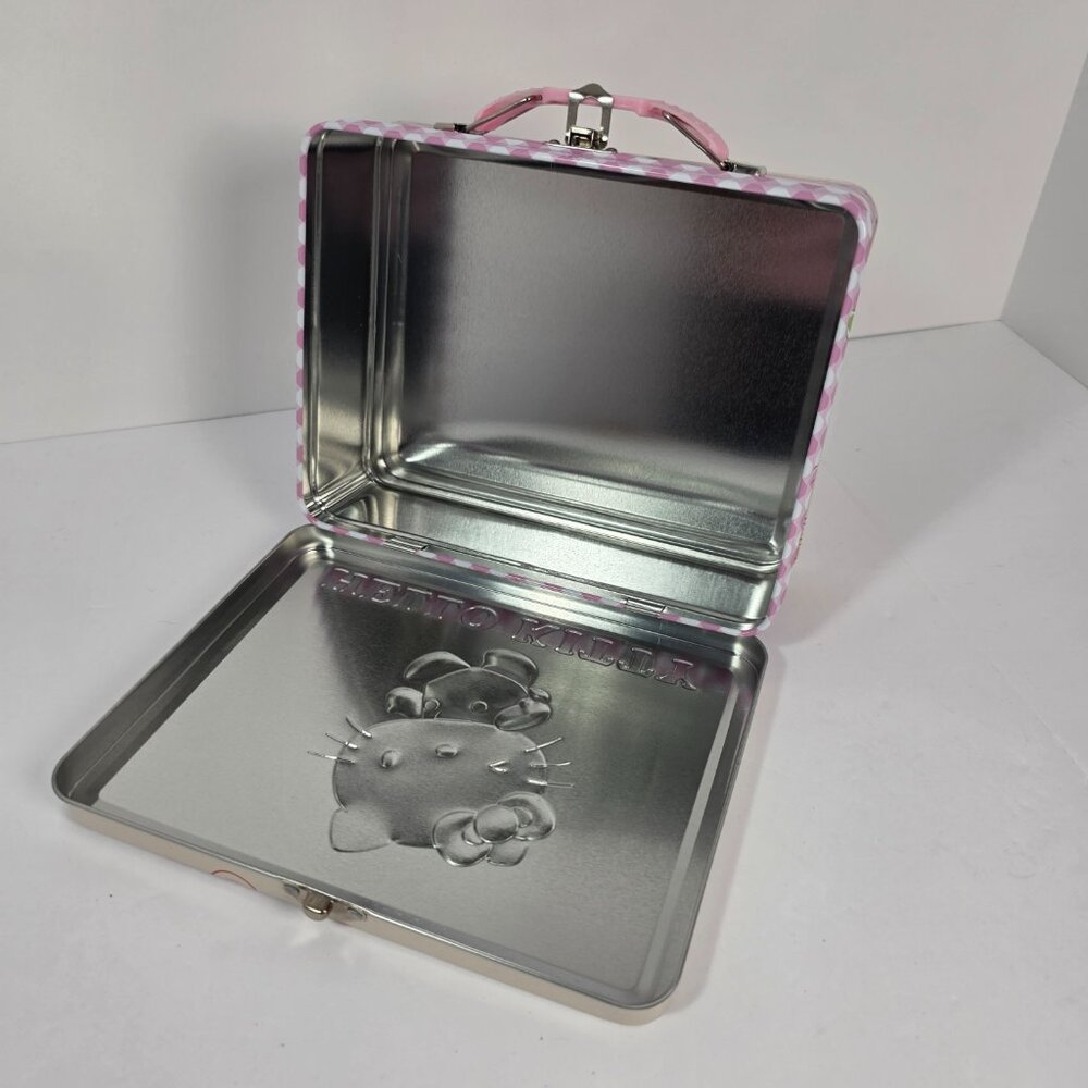 Hello Kitty Metal Lunch Box Tin Pink Sanrio Kawaii - Picture 3 of 5